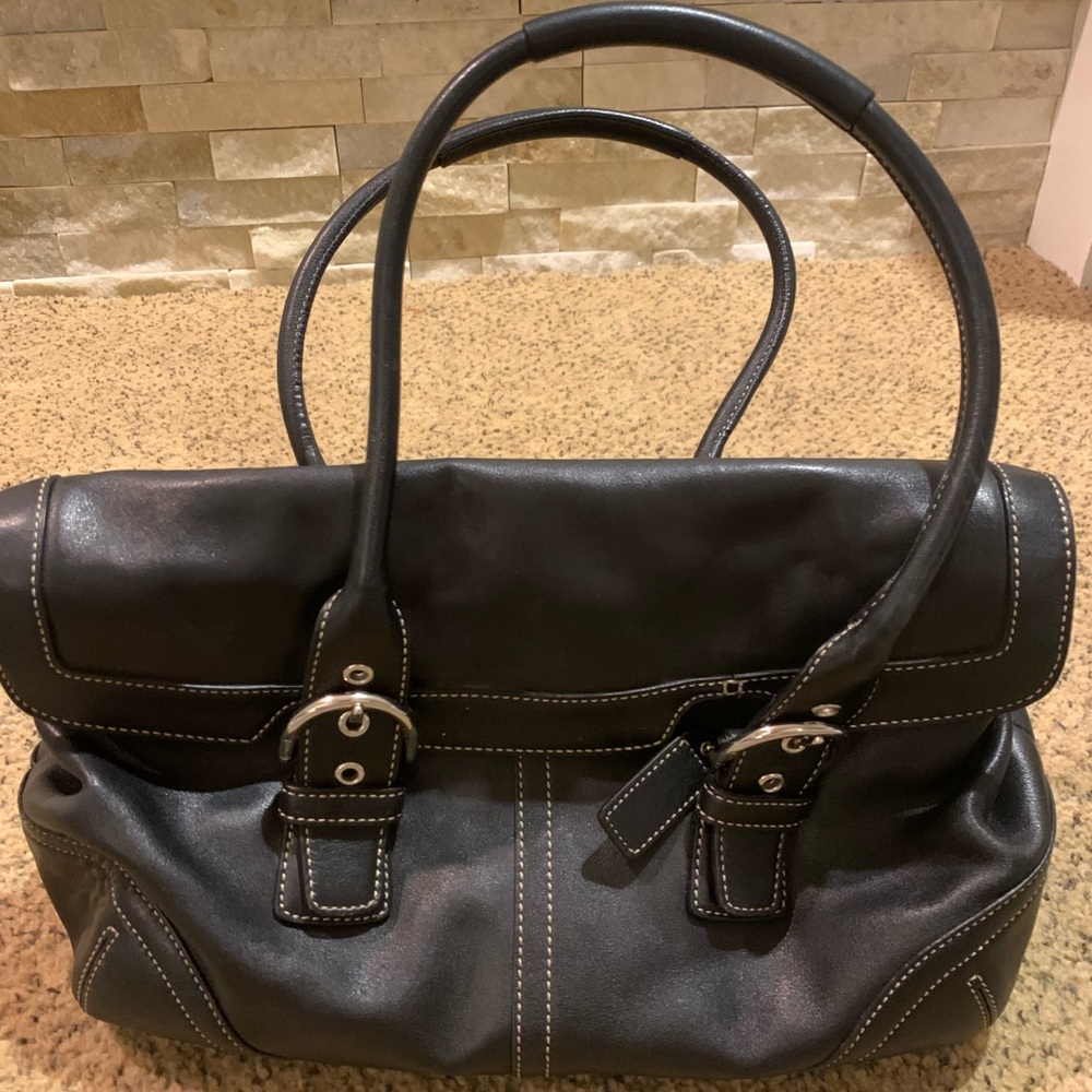 Coach Soho Hampton black leather satchel